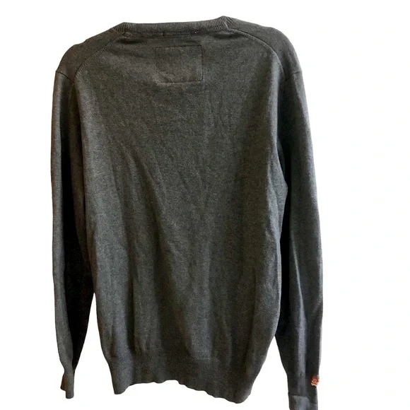 SUPERDRY Grey Pullover Cashmere Blend Melange‎ Sweater Size Large - Picture 2 of 8
